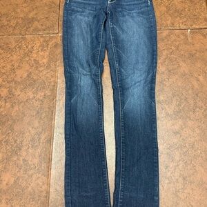PAIGE “Peg Skinny” Dark Blue Straight Leg Jeans